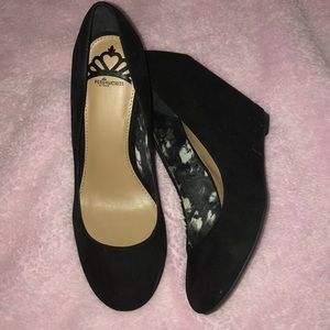 Black Suede Wedges